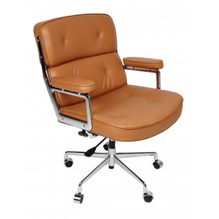 Leather office chair 2024 mid century